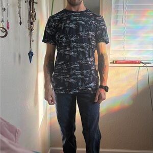 Men's Navy Blue Graphic T-Shirt